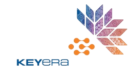 KeyEra logo: Abstract floral shape in orange, purple, and blue. Orange interconnected circles below. Text 