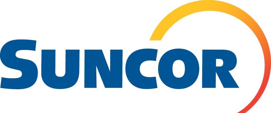 Suncor logo with blue text and a yellow-orange arc.