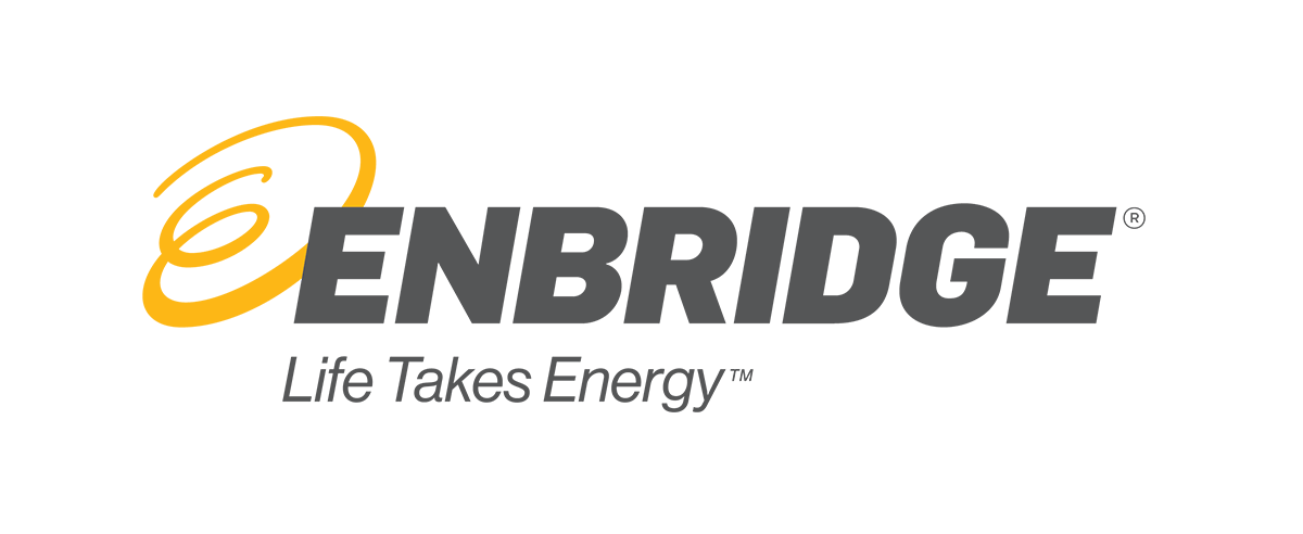 Enbridge logo with a gold swirl and the tagline 