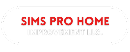 Logo reading “SIMS PRO HOME IMPROVEMENT LLC” in red and light gray text on a white background