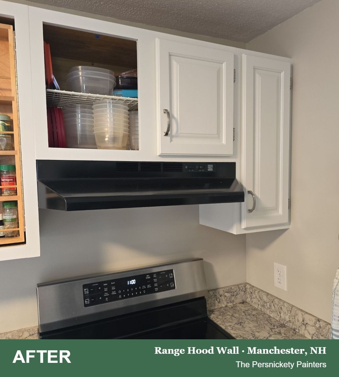 Range Hood Wall after painting, Manchester, NH - The Persnickety Painters