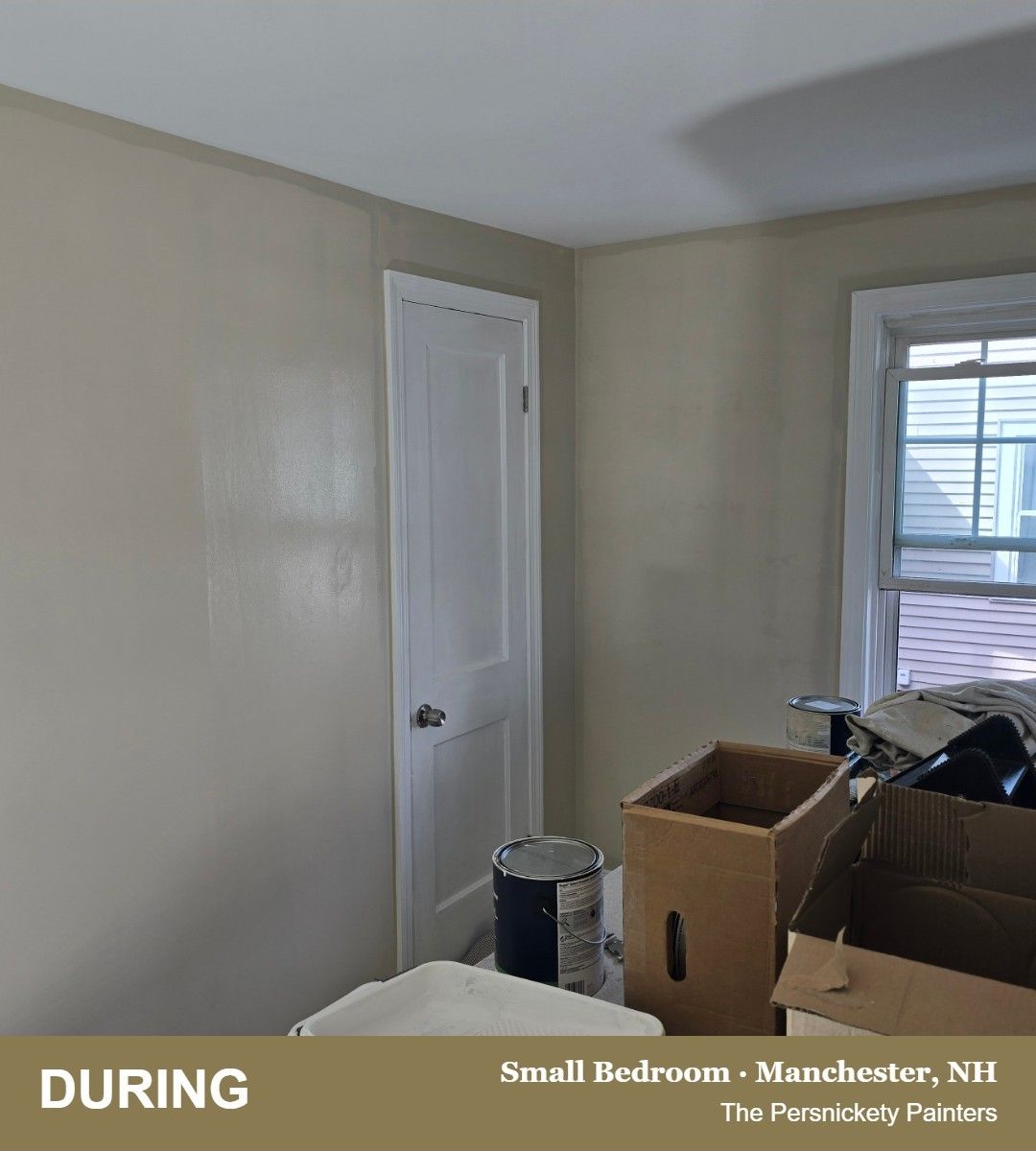 Small bedroom before painting, Manchester, NH - The Persnickety Painters