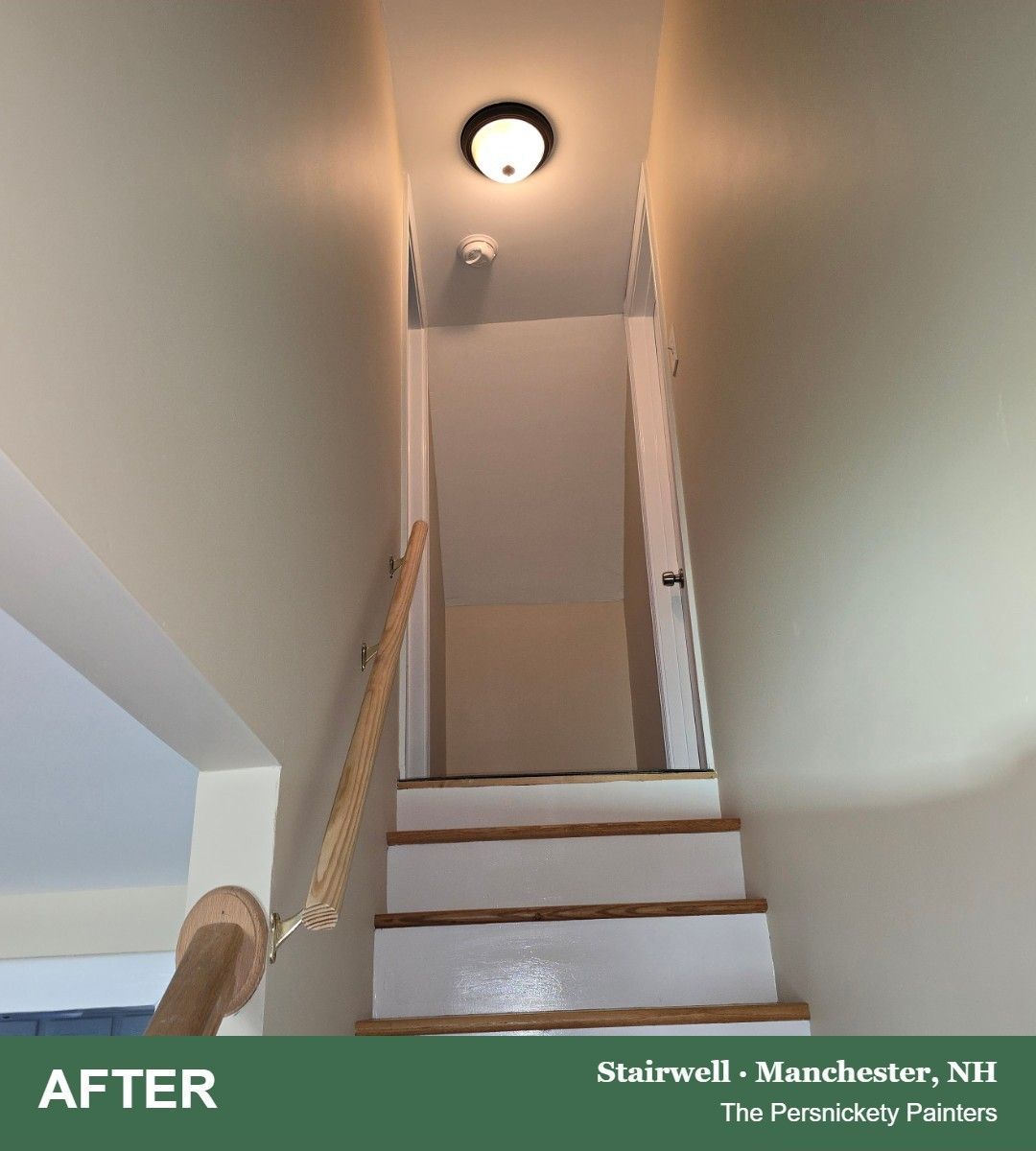 Stairwell before painting, Manchester, NH - The Persnickety Painters