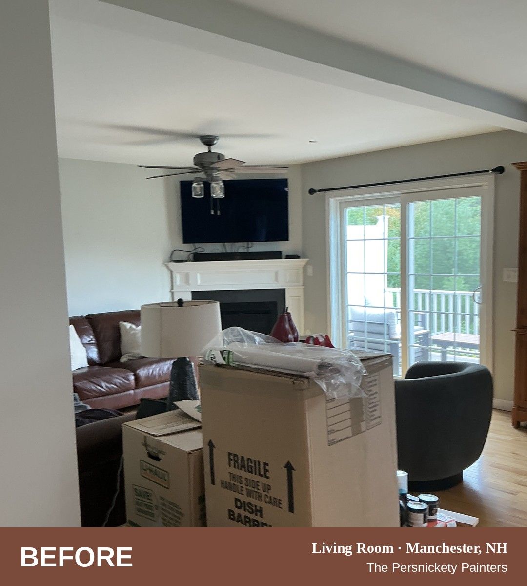 Living Room before painting, Manchester, NH - The Persnickety Painters