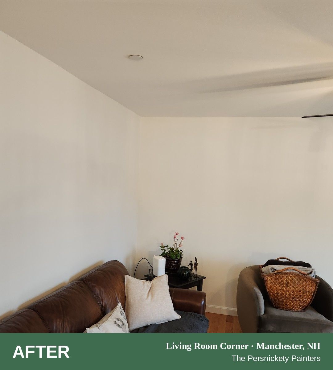 Living Room Corner after painting, Manchester, NH - The Persnickety Painters