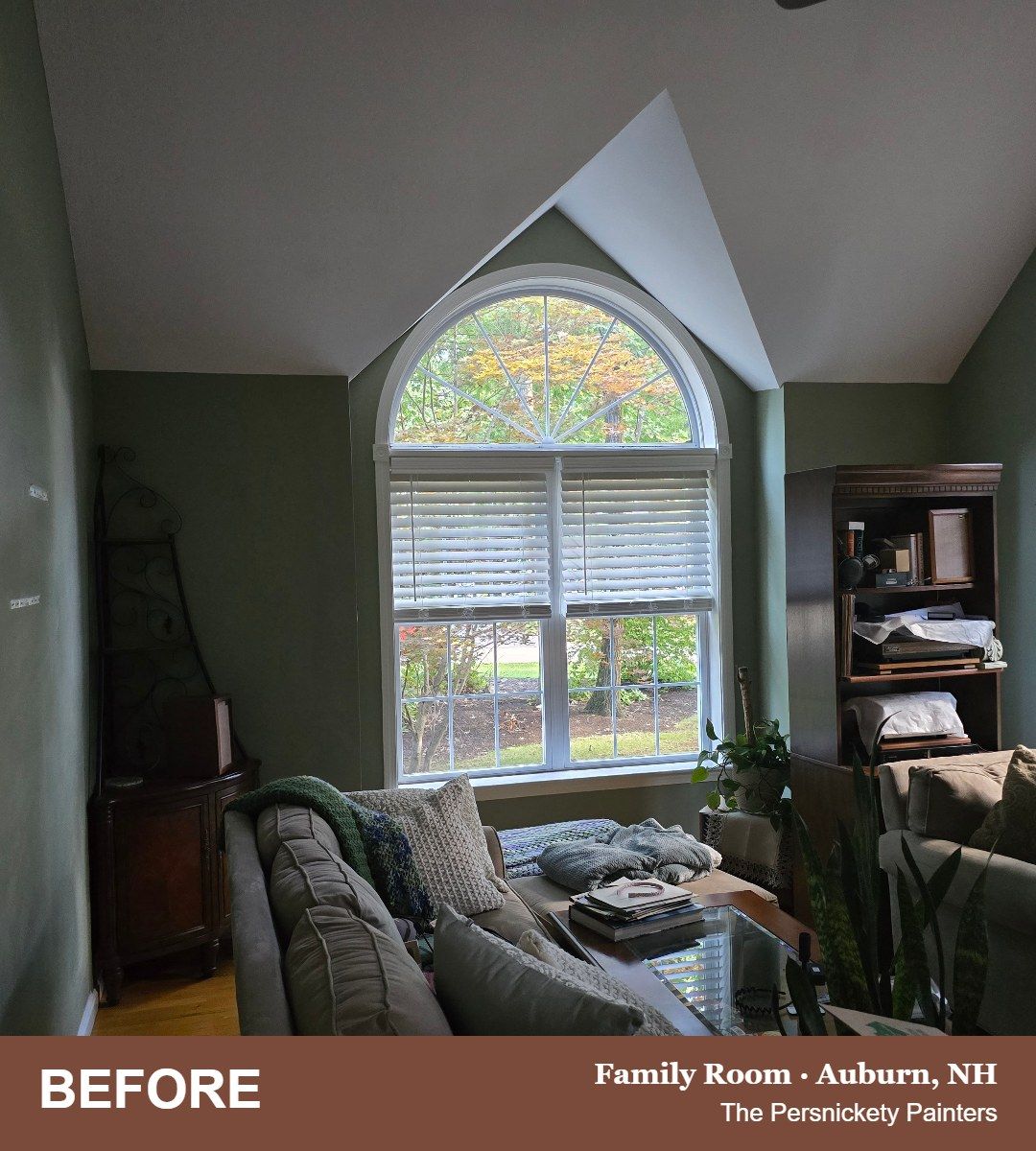Family Room before painting, Auburn, NH - The Persnickety Painters