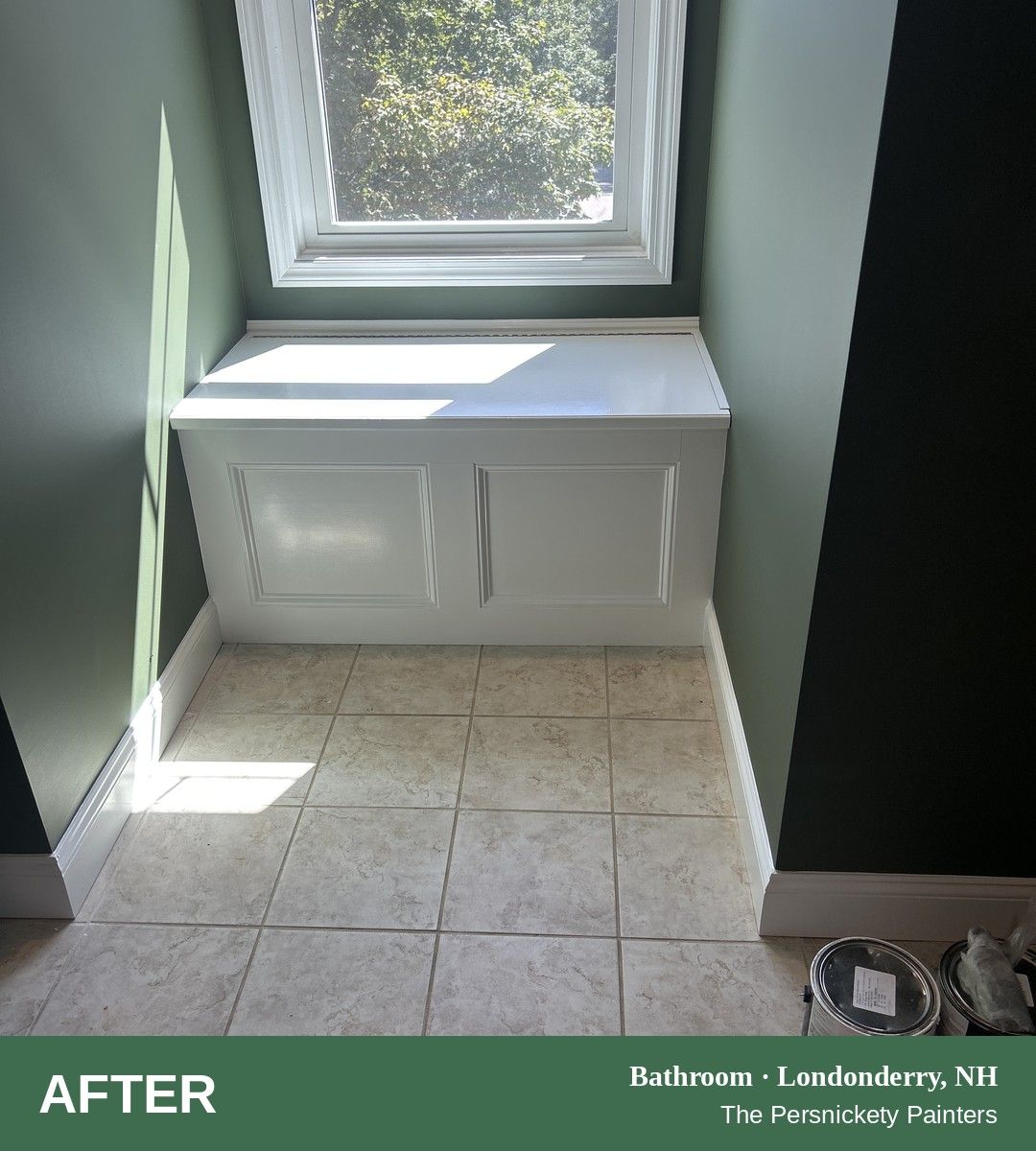 Bathroom after painting, Londonderry, NH - The Persnickety Painters