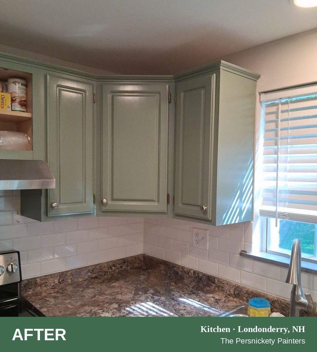 Kitchen after painting, Londonderry, NH - The Persnickety Painters