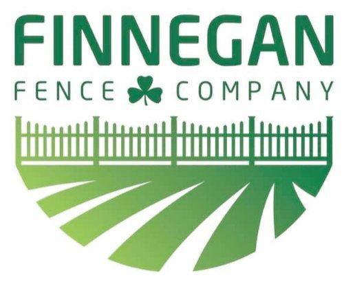 Finnegan Fence Company logo with green fence and clover graphic