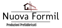 Logo of "Nuova Formil" with a house icon and "Produzioni Prefabbricati" below.