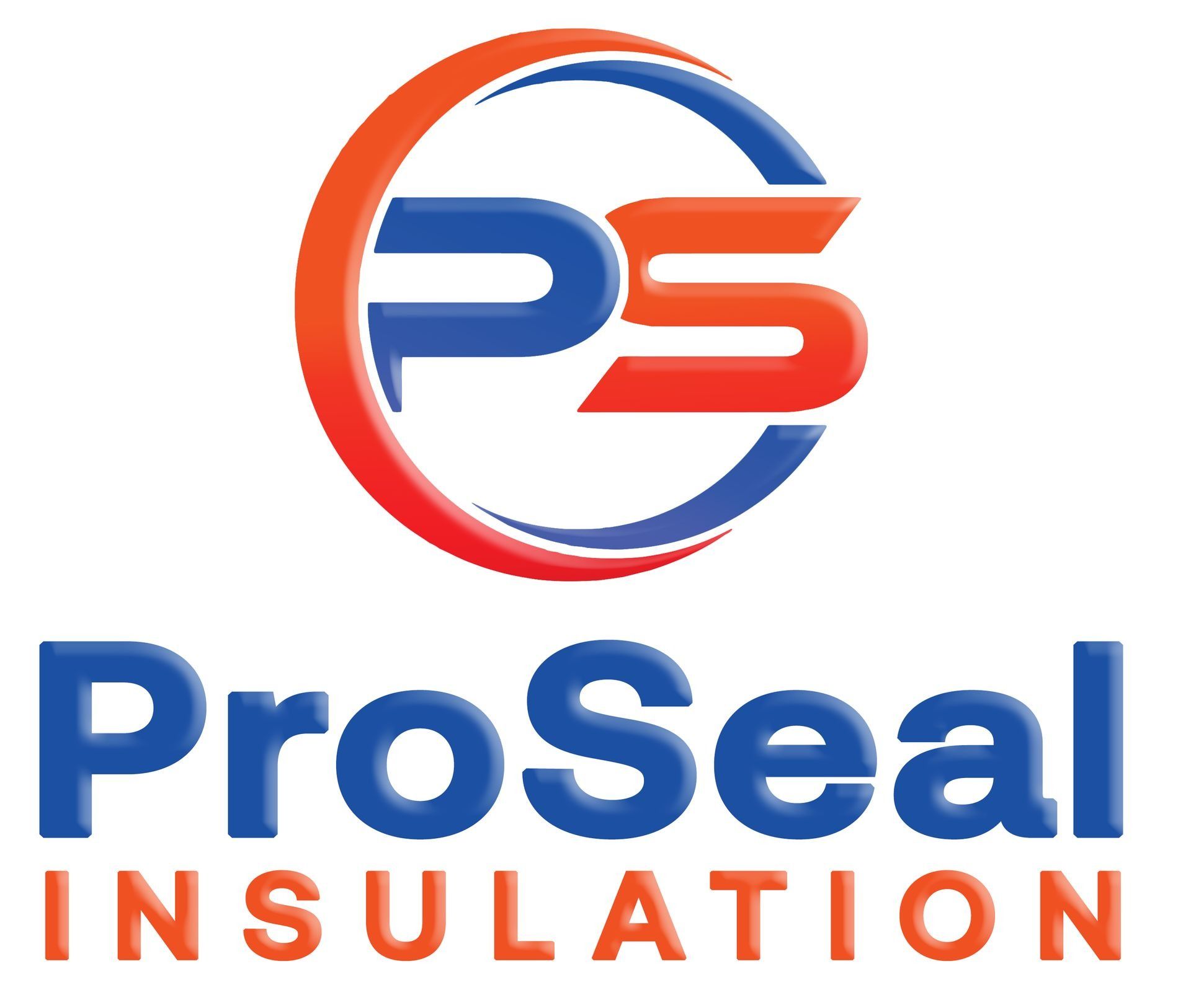 Logo for ProSeal Insulation, featuring blue and orange letters 