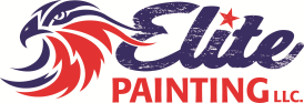 The logo for elite painting llc has an eagle on it.