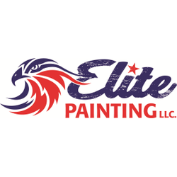 The logo for elite painting llc has an eagle on it.