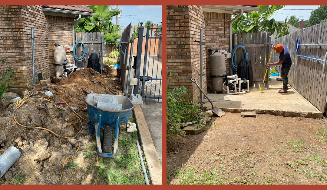Yard repair before and after