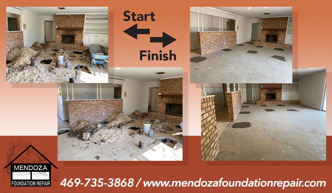 Brick repair before and after