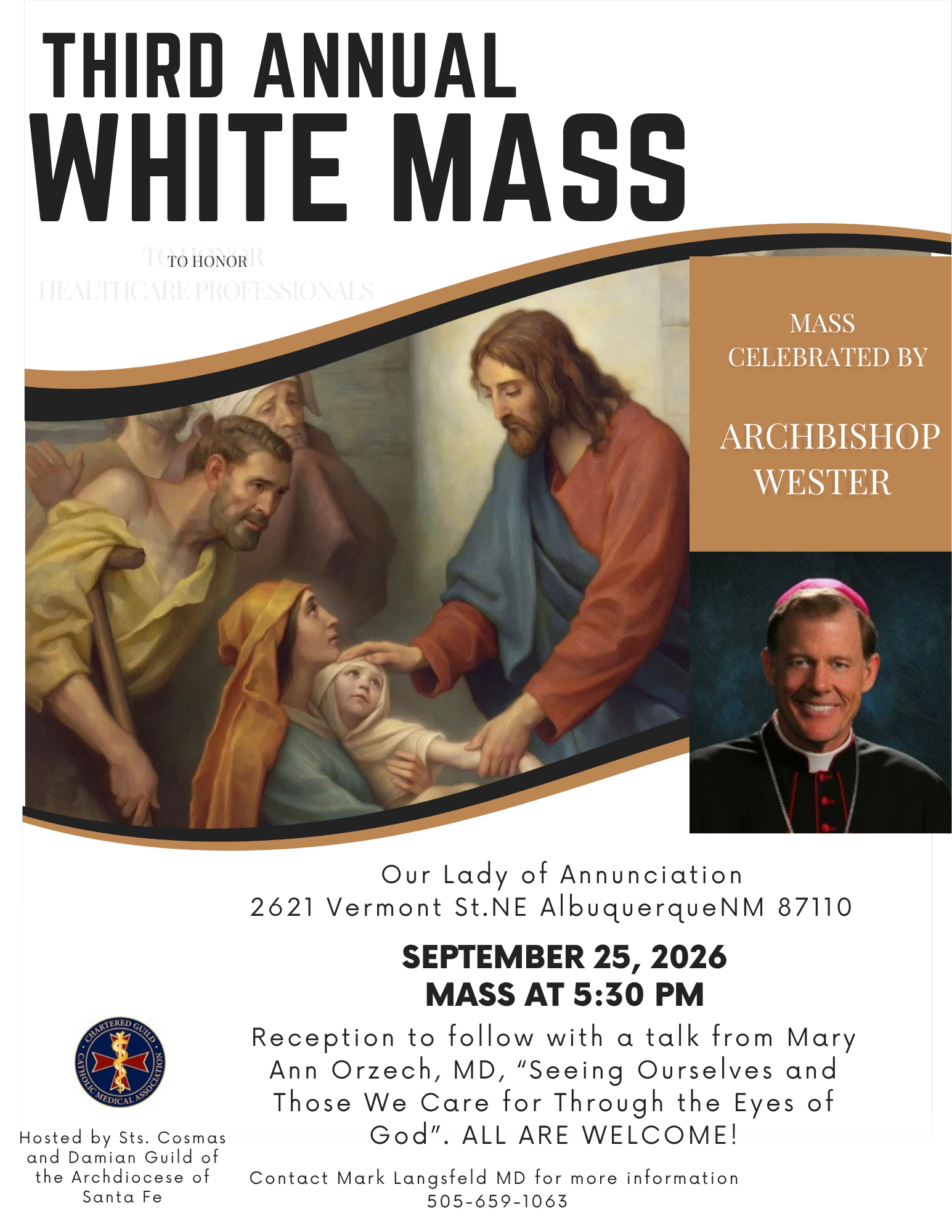 3rd Annual White Mass To Honor Healthcare Professionals Mass Celebrated by Archbishop Wester