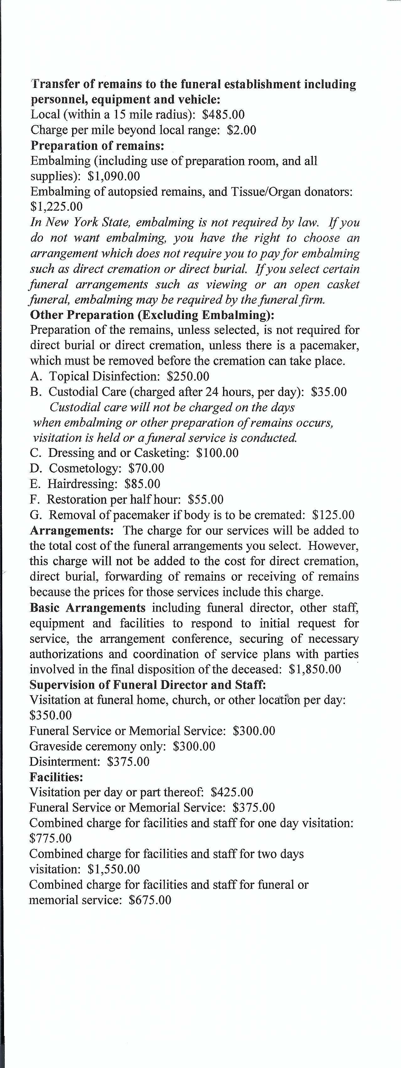 Price List