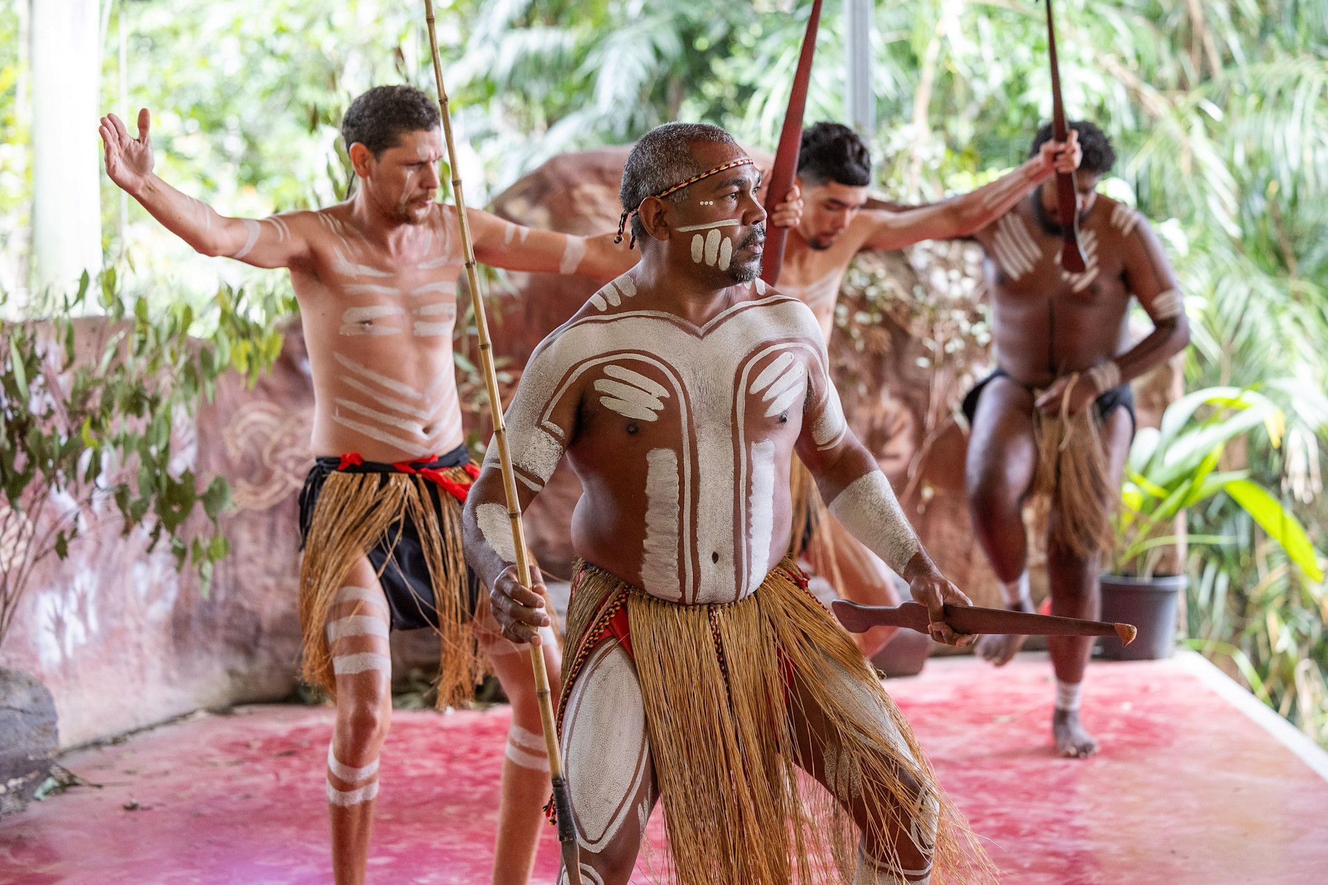 Aboriginal performers sharing traditional dance, storytelling and cultural experiences in Tropical North Queensland.