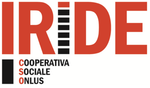 Logo IRIDE in rosso e nero con la scritta “Cooperativa Sociale Onlus”