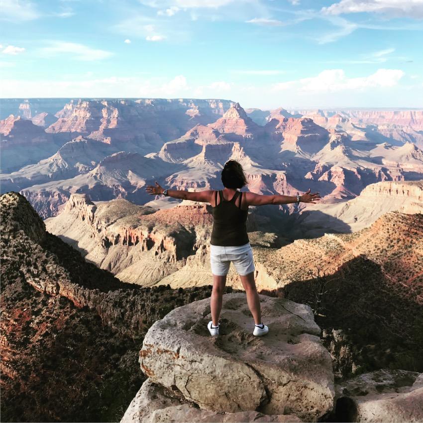 Hier sta ik, met hoogtevrees, de Grand Canyon te bewonderen (2018)