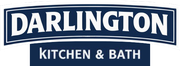 Logo for Darlington Kitchen & Bath featuring white text on a dark blue background.