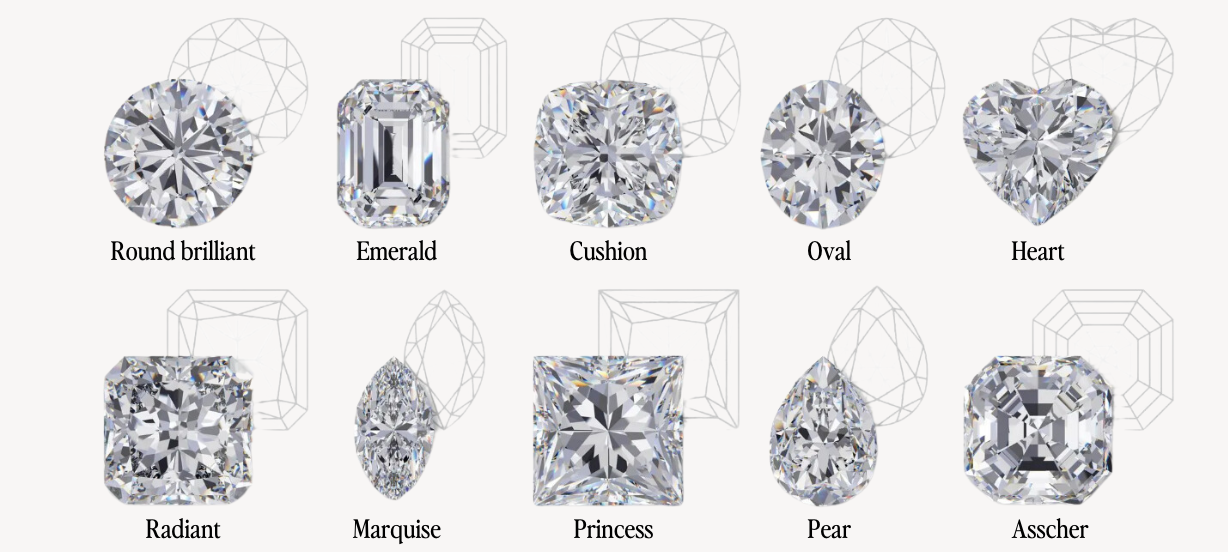 There are many different types of diamonds in this picture.