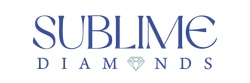 A logo for sublime diamonds with a diamond in the middle