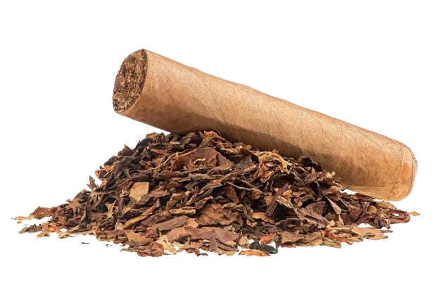Cigars in a wooden box beside a glass of amber liquor on a dark table