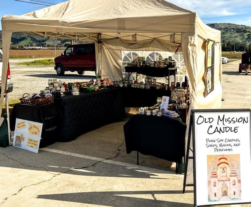 A tent displaying various products.