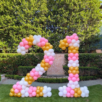 Balloon yard numbers display for outdoor birthday or graduation celebration in Fort Worth DFW area
