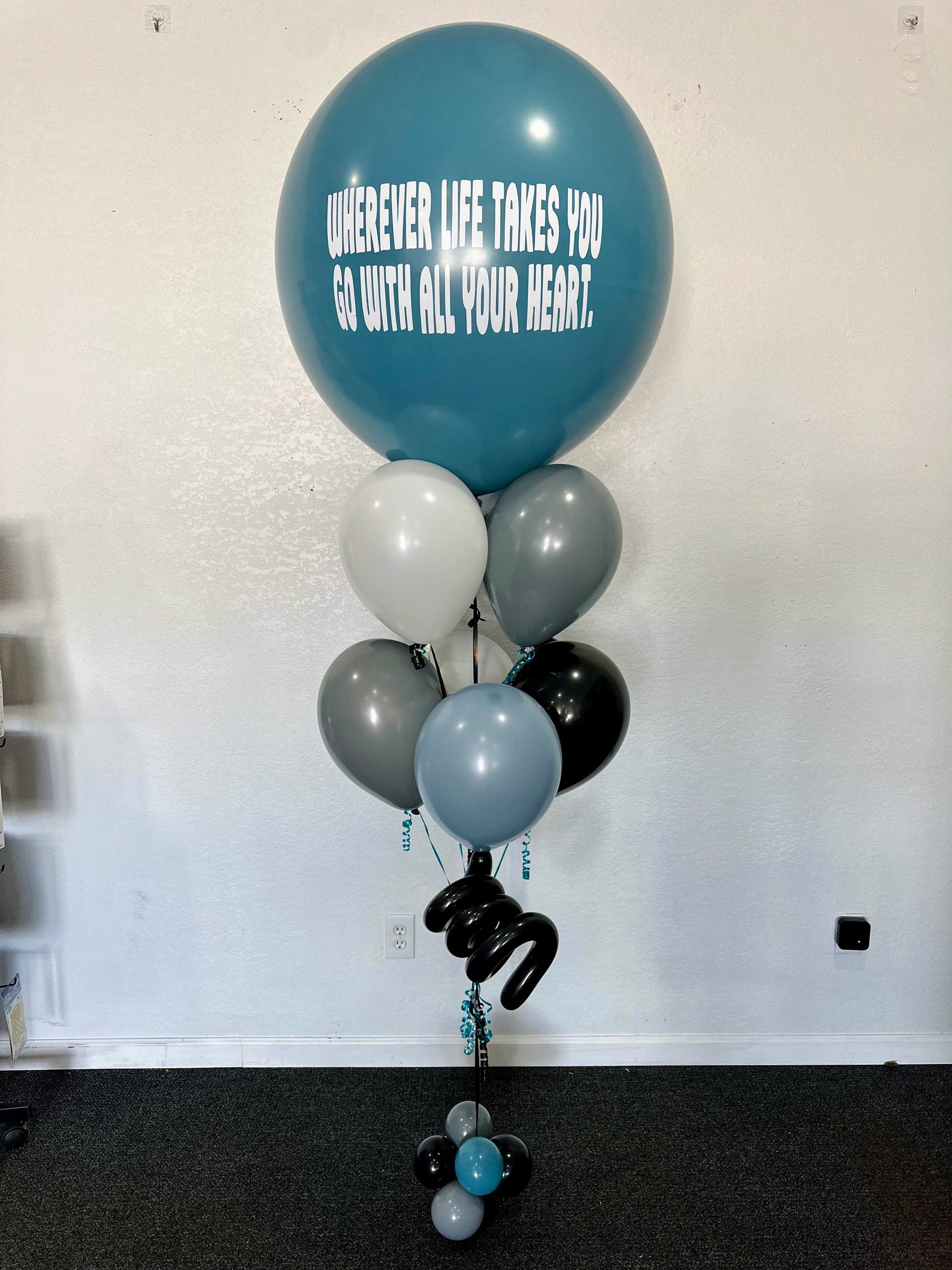 jumbo balloon bouquet with personalized message, perfect for corporate events, grand openings, and professional celebrations