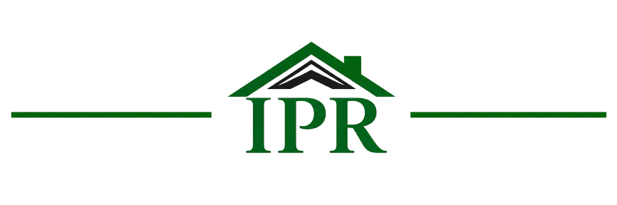 Green IPR logo with a house roof icon and horizontal lines on a white background