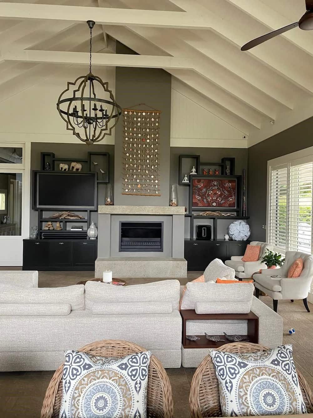 A Living Room With A Fireplace And A Flat Screen Tv — Cross Cabinets In Chevallum, QLD