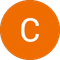 A white letter c in an orange circle on a white background.