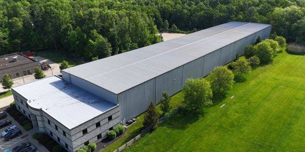 Metal roof in Strongsville, Ohio that was restored by installed a silicone roof coating system over top.