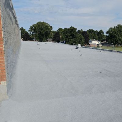 finished spray foam roof at Briar Middle School in Sandusky Ohio. Completed July 2026.