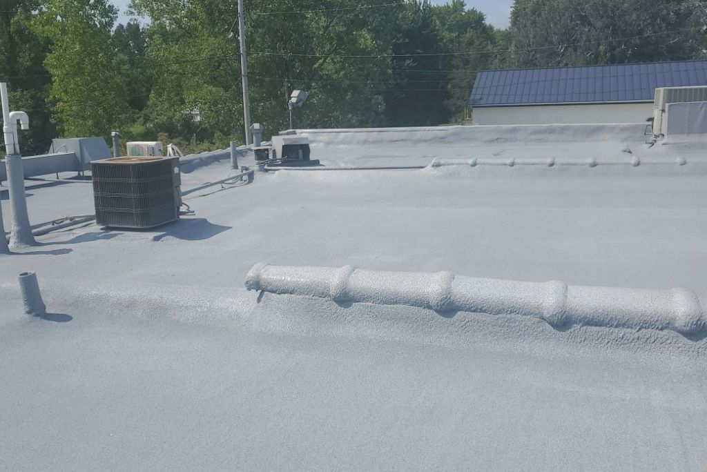 Completed spray foam roof in Elyria Ohio
