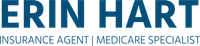 Erin Hart logo: Blue text, &ldquo;Erin Hart&rdquo; above &ldquo;Insurance Agent | Medicare Specialist&rdquo;.
