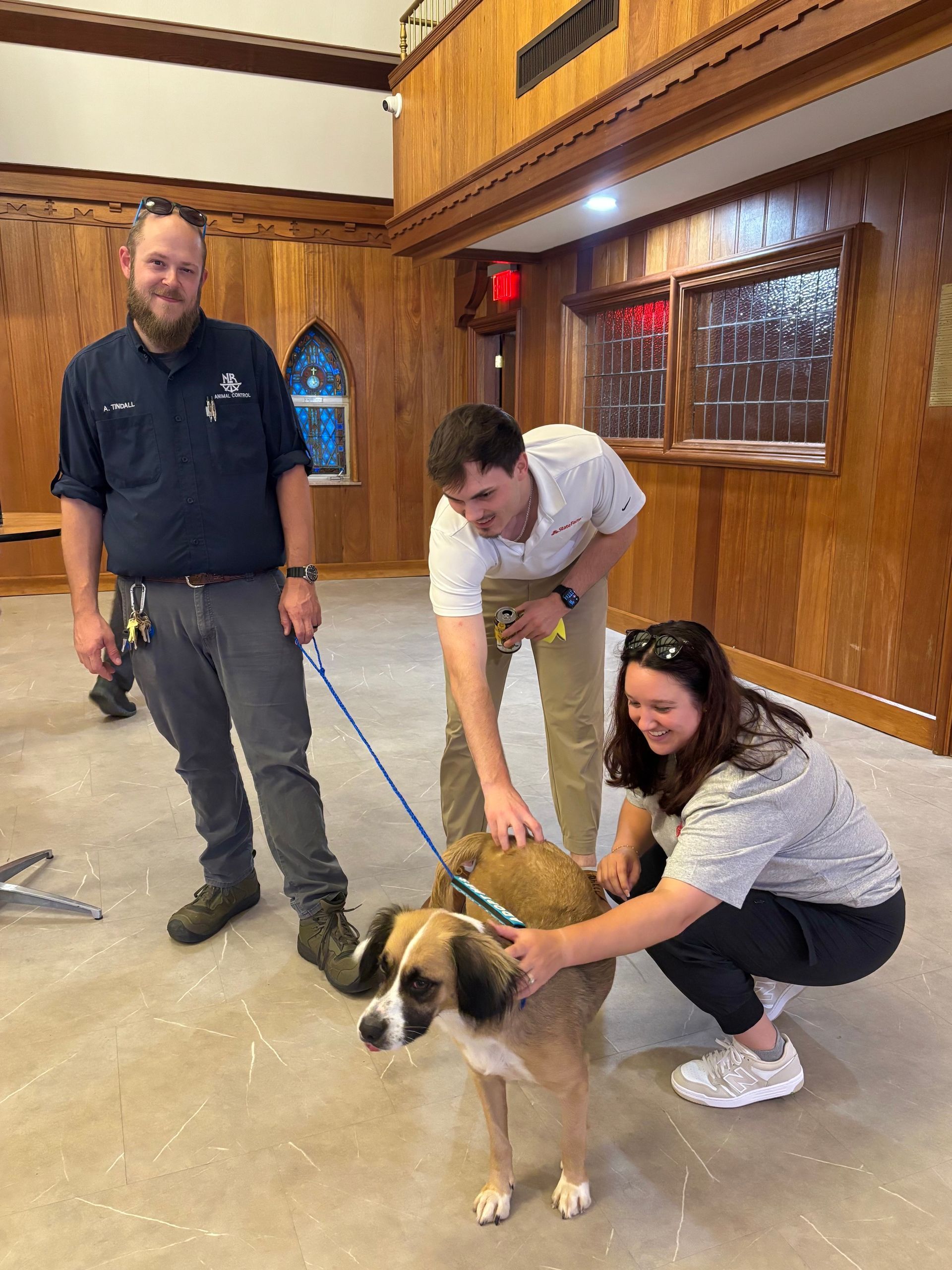 Adam Tindal with North Little Rock Animal Services and his sweet, adoptable fur baby, Shellie. 