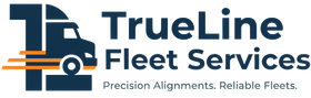 TrueLine Fleet Services logo with blue and orange truck icon and tagline “Precision Alignments. Reliable Fleets.”