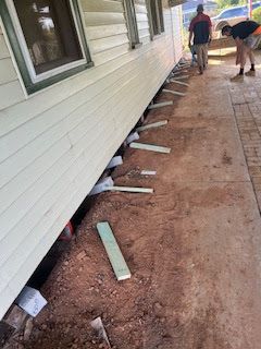 View of a house restumping process providing structural stability.