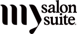 Salon Suite logo in black and white with stylized “m” icon and text