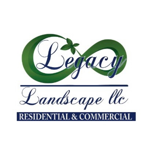 Legacy Landscape LLC logo with green infinity symbol, clover, and script text.