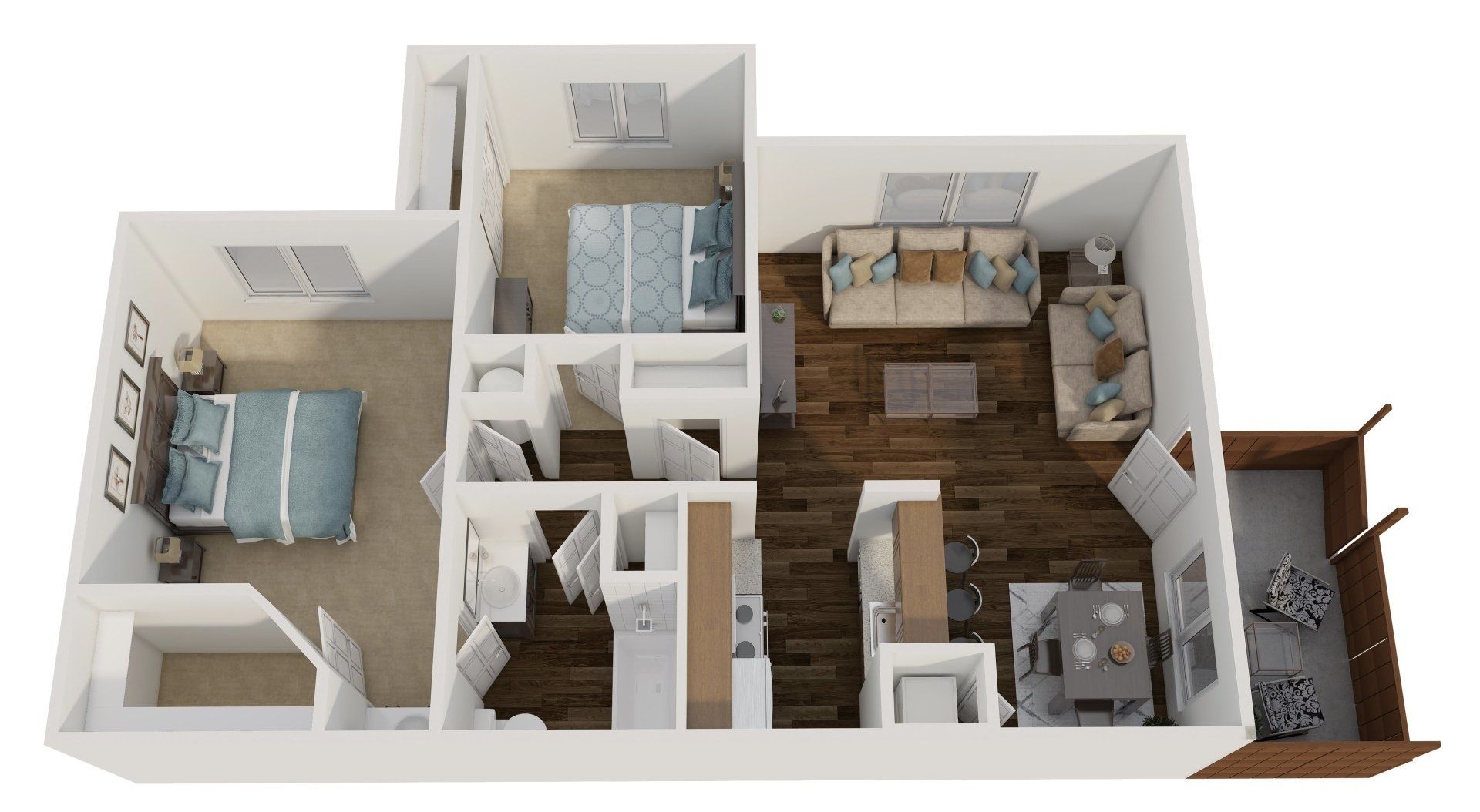 Remodeled 2 Bedroom 1.25 Bath Floor Plan Remodeled 2 Bedroom 1.25 Bath Floor Plan