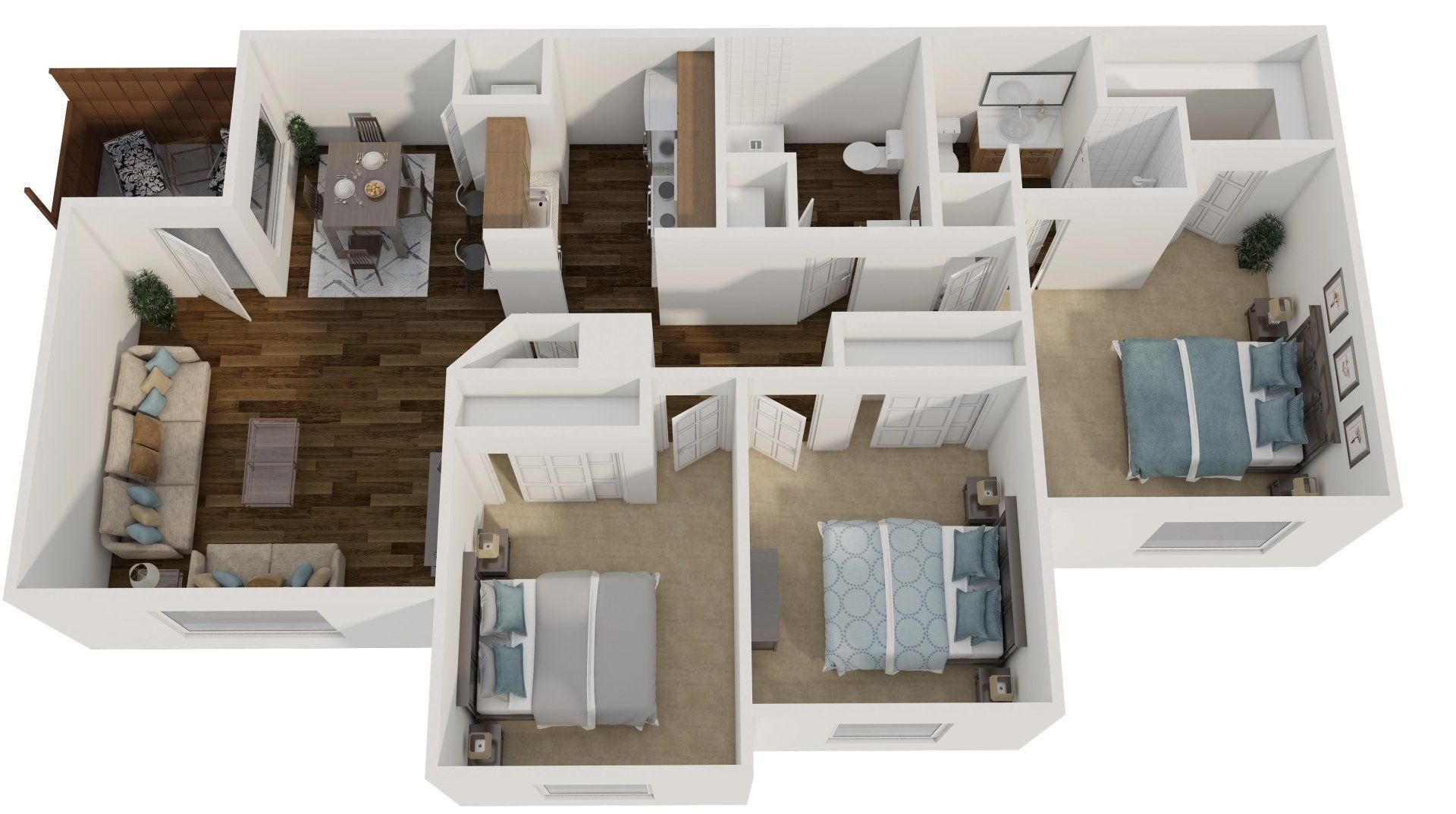 Remodeled 3 Bedroom, 2 Bath Floor Plan Remodeled 3 Bedroom, 2 Bath Floor Plan