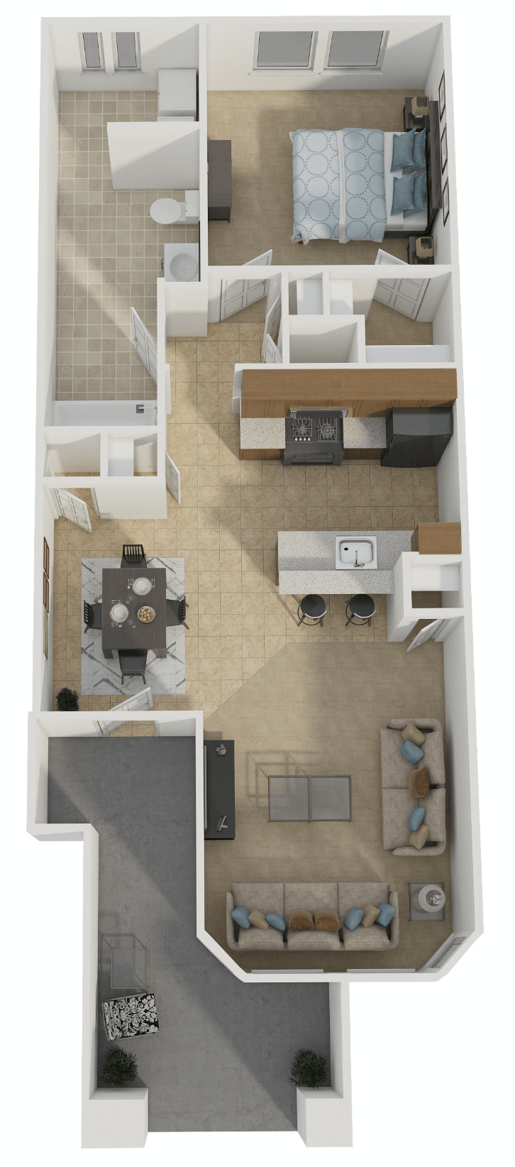Villa Risa 1 Bed, 1 Bath Floor Plan Villa Risa 1 Bed, 1 Bath Floor Plan