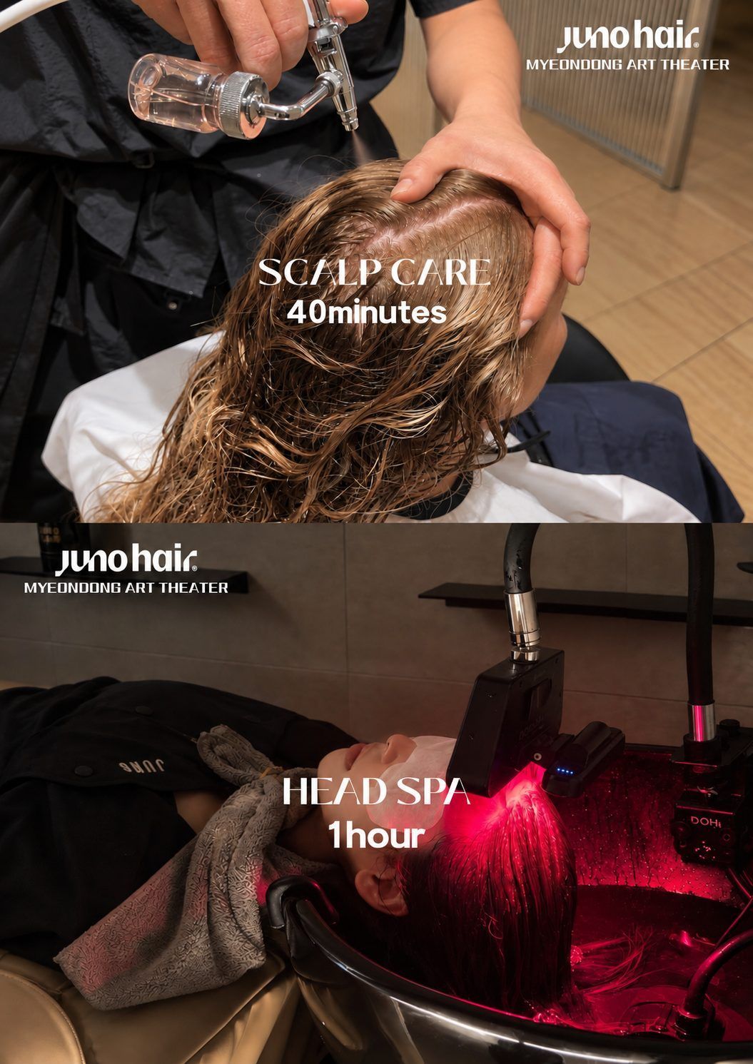 Scalp Care (40 minutes) and Head Spa (1 hour) at JUNO HAIR Myeongdong Art Theater, Seoul