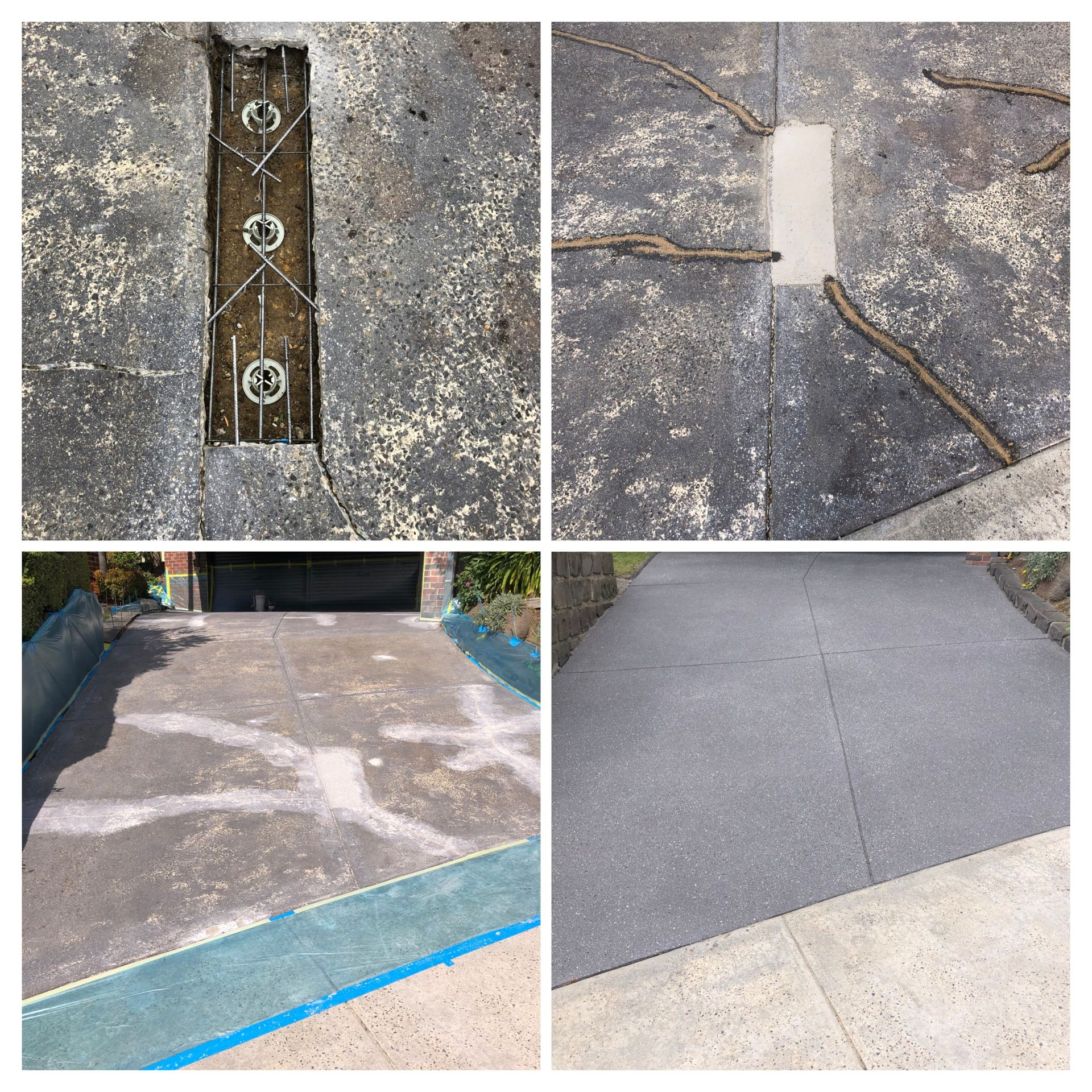 Driveway crack repair and concrete resurfacing project in Canterbury by Melbourne Concrete Sealing and Resurfacing – your local experts for premium restorations.