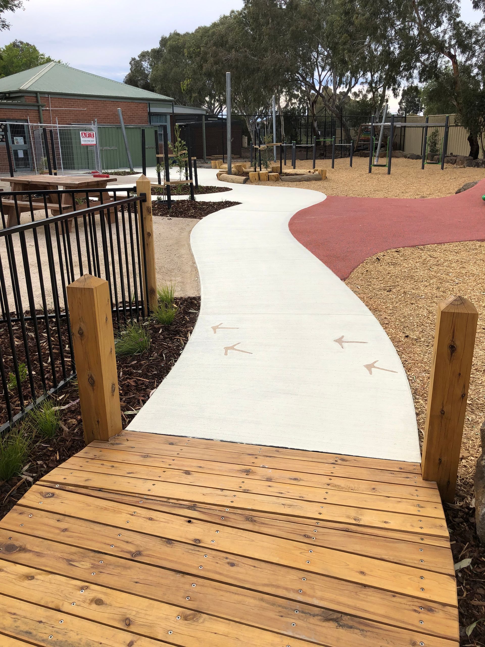 School walkway in Roxborough Park sealed with Prime Exposure Classic Cream by Melbourne Concrete Sealing. Safe, non-slip commercial finish.