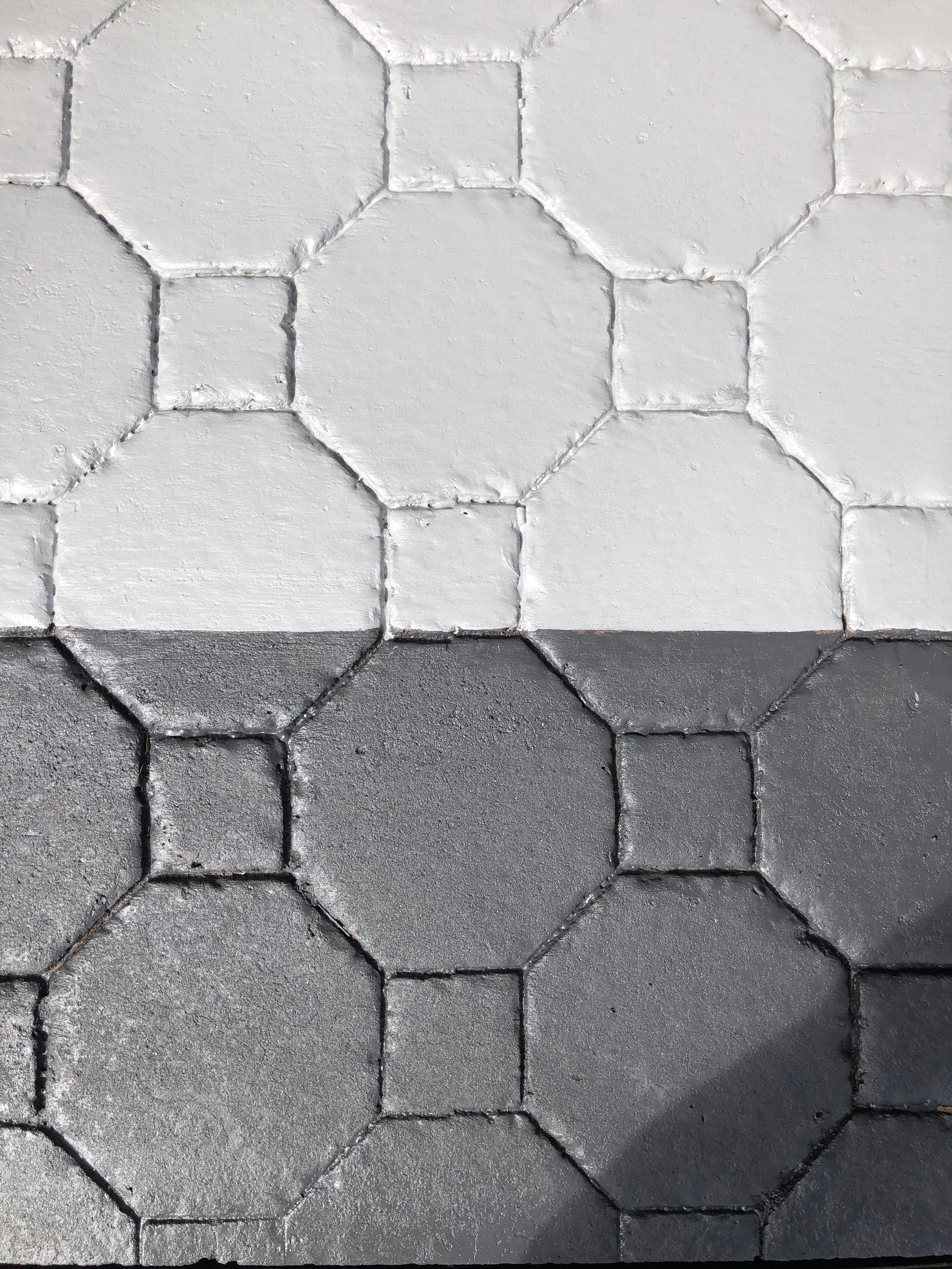 Stamped impression concrete coloured